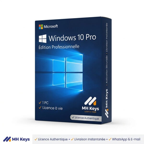 Windows 10 Professionnel  | Clé Retail Officielle à Vie