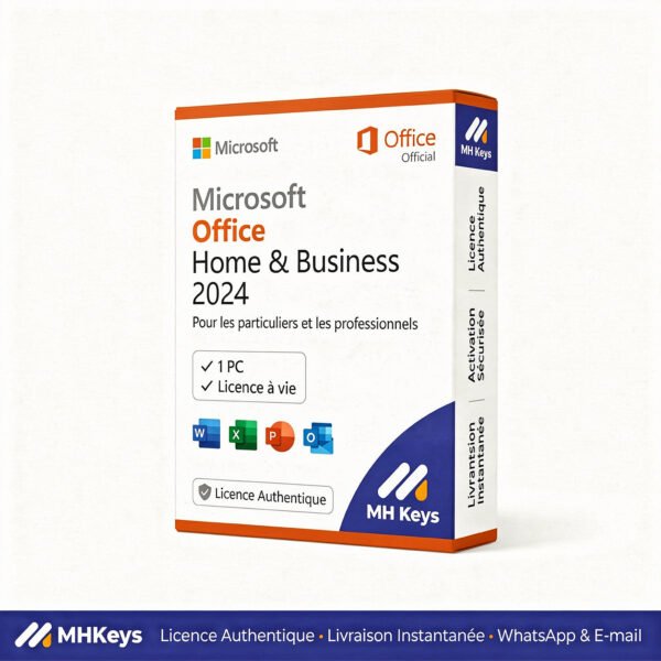 Microsoft Office Famille & Entreprise 2024 | Licence Retail Officielle à Vie
