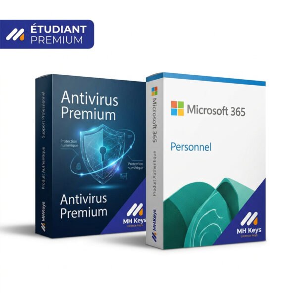 Pack Étudiant Premium | Microsoft 365 Personnel + Antivirus Premium | 1 An
